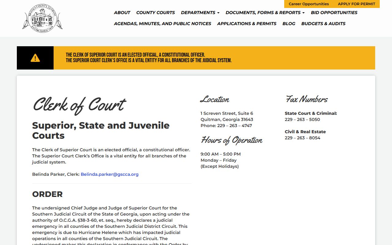Brooks County court records and court office information